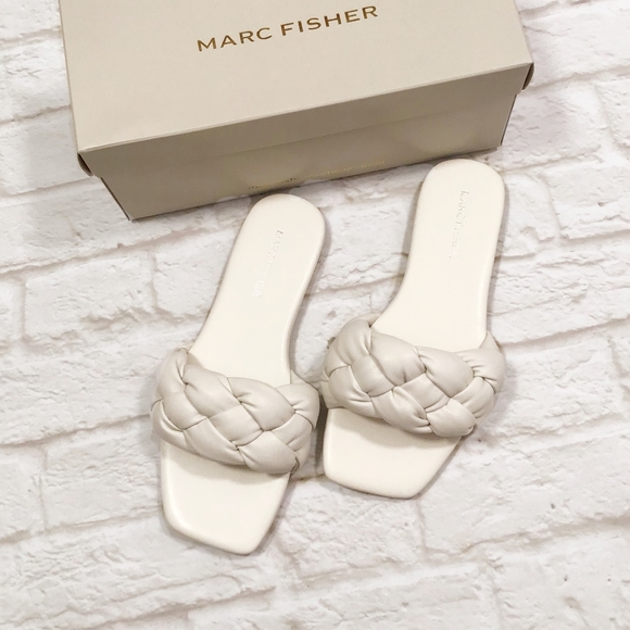 LAST ONE❗MARC FISHER Folier Braided Fresh Ivory Sandals - Picture 6 of 8